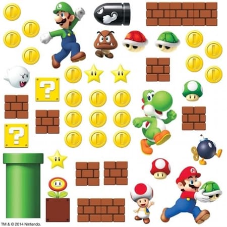 ROOMMATES Room Mates RMK2351SCS Nintendo Super Mario Build A Scene Peel And Stick Wall Decal RMK2351SCS